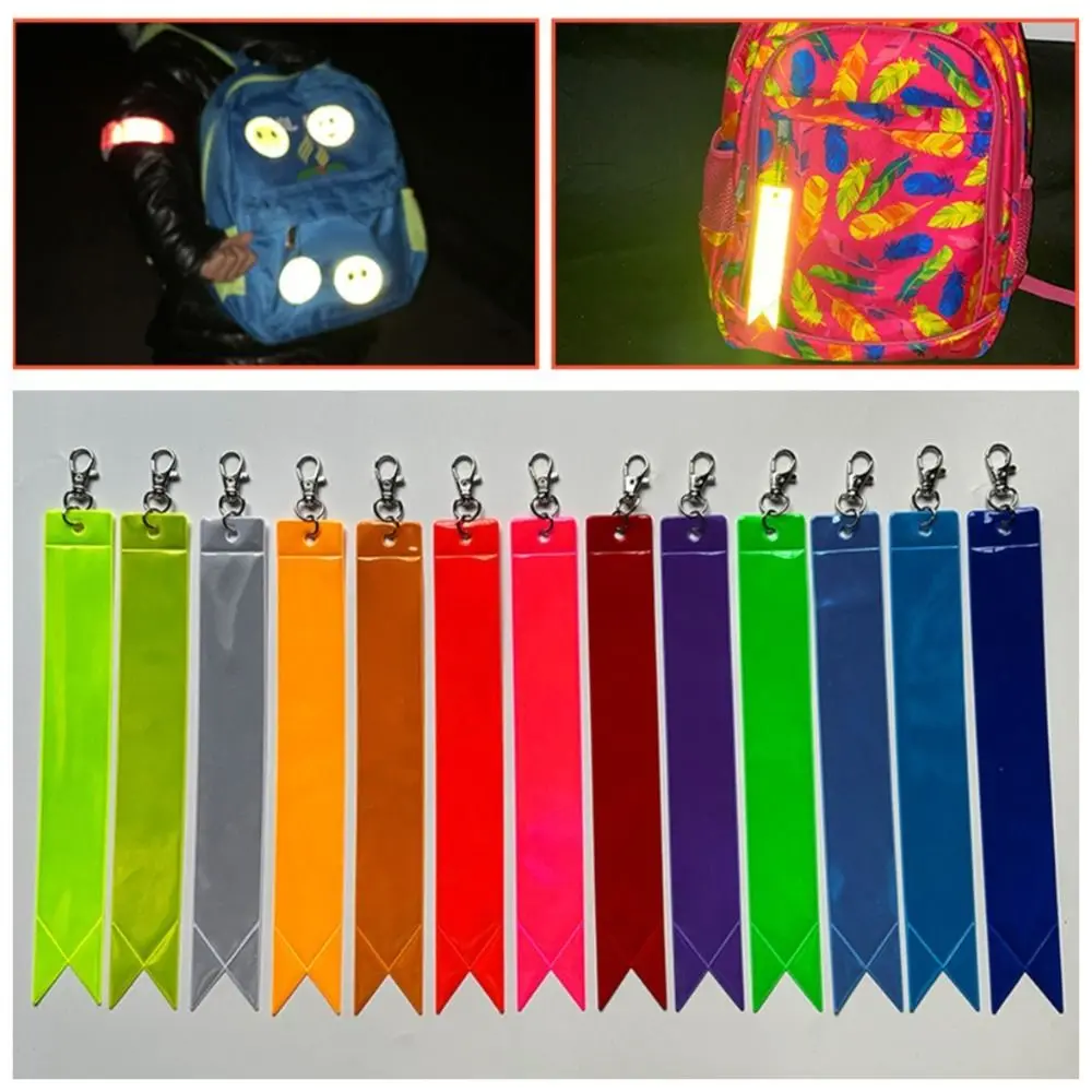 

10 шт., автомобильный светоотражающий брелок высокой видимости, мягкий ПВХ, креативные автомобильные брелоки «сделай сам», портативные гладкие светоотражающие полосы