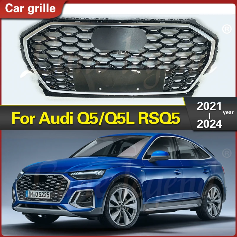 for Q5L Style Front Racing Grills Engine Grill Front Bumper Grille Upper Replacement for Audi Q5 Q5L 2021-2024 Car Accessories