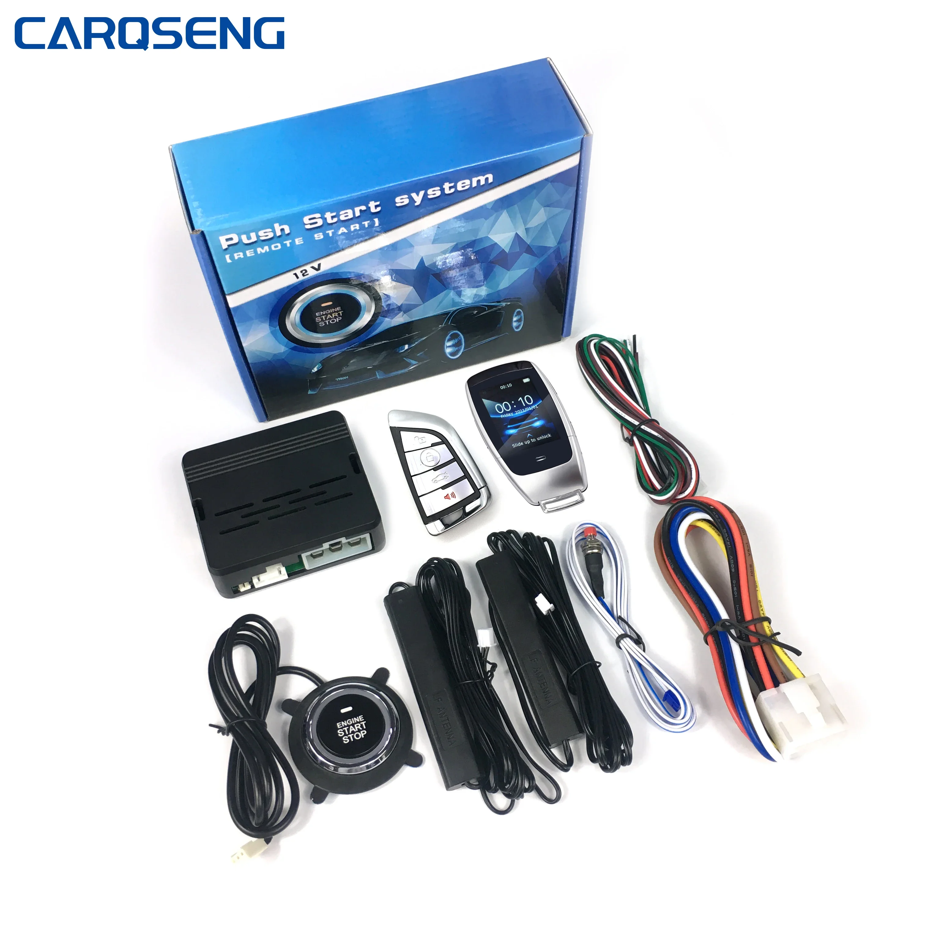 PKE キーレスエントリーカーアラームスタートストップリモートスタートシステム LCD キー付き