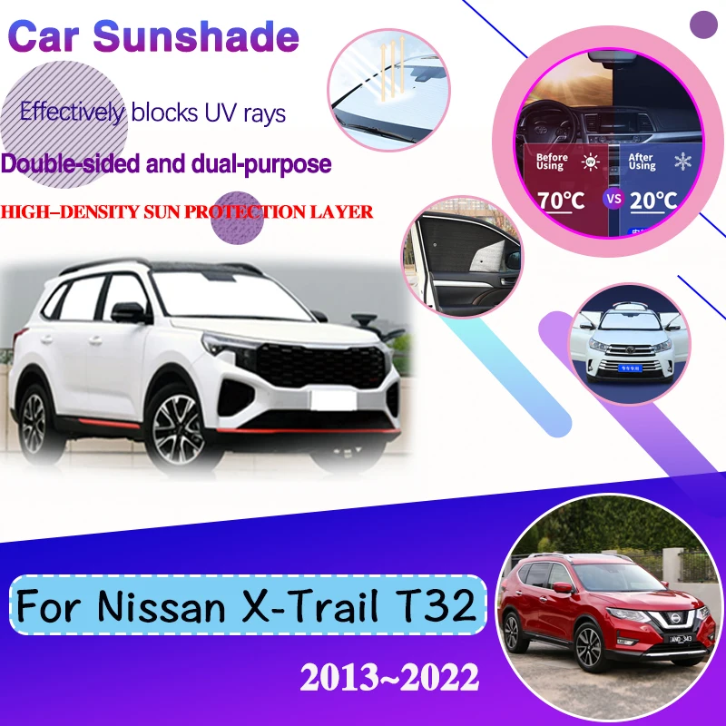 

Car Coverage Sunshade For Nissan X-Trail T32 2013~2022 2021 2020 Sun UV Protection Visor Window Sunshade Covers Auto Accessories