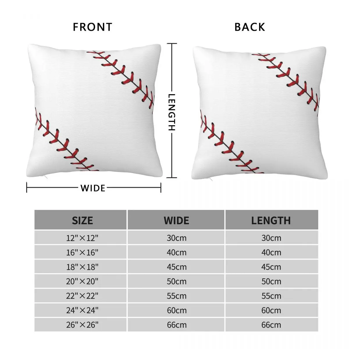 Baseball Lace Stitches Square Pillowcase Polyester Linen Velvet Creative Zip Decor Throw Pillow Case Home Cushion Cover 18