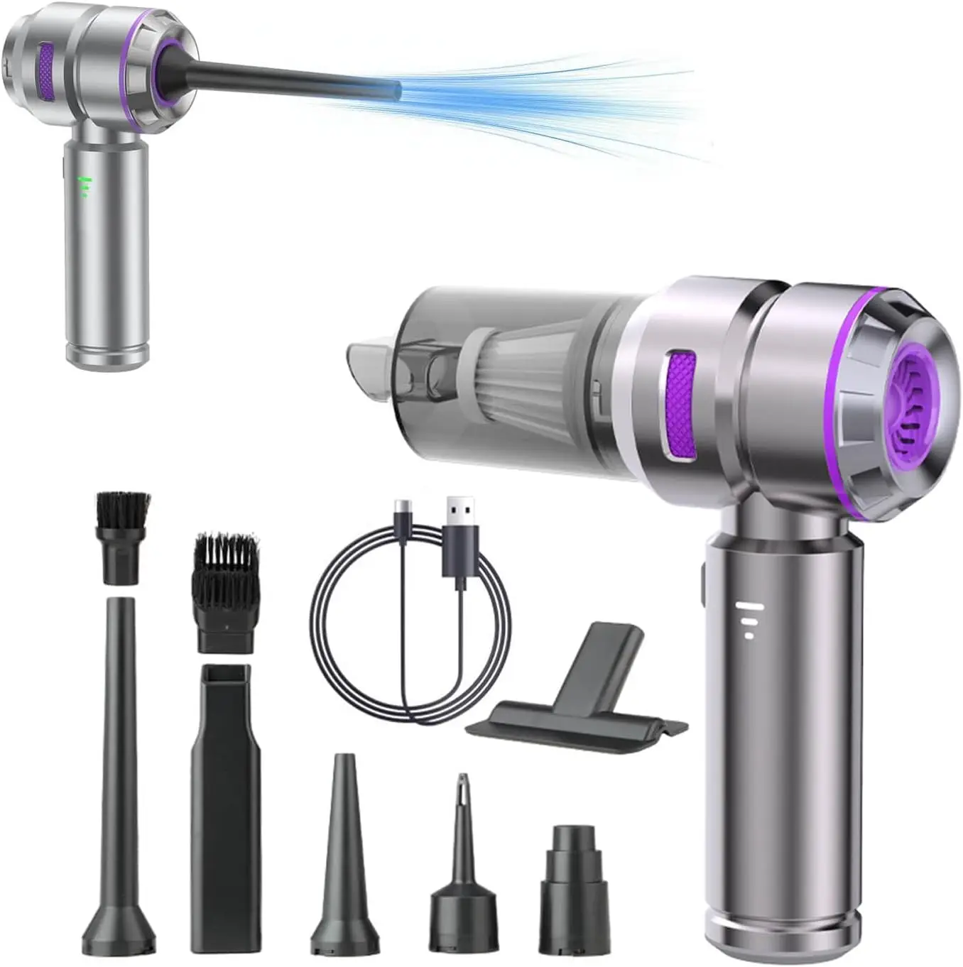 

Ручной автомобильный пылесос 18000 Па, 120 Вт Мини-пылесос и вентилятор 4-в-1 с бесщеточным двигателем для автомобиля, дома, домашних животных