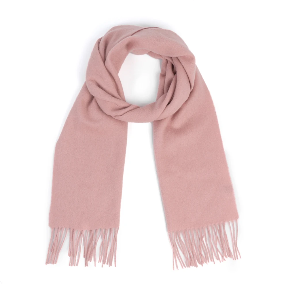 100% Wool Scarf Women Luxury Brand Thicken Pure Real Wool Pashmina Pink Winter Tassels Scarf Shawl Wrap Fashion Long Soft Warm