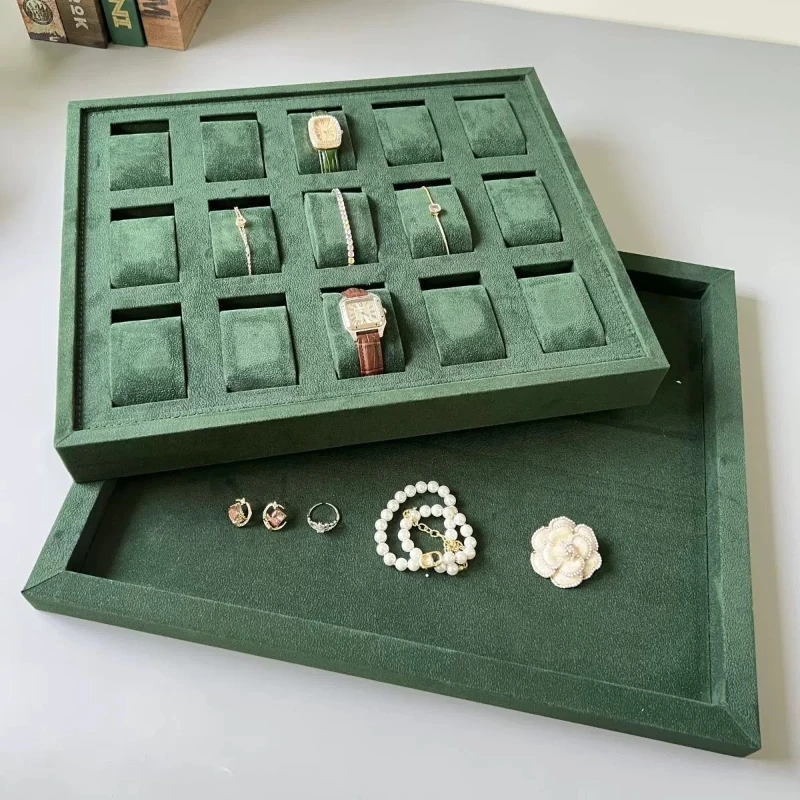 18 Slots Watch Boxes Flannel Organizer Display Watch Tray Jewelry Bracelet Storage Case Double Layer Luxury Watches Gift Box