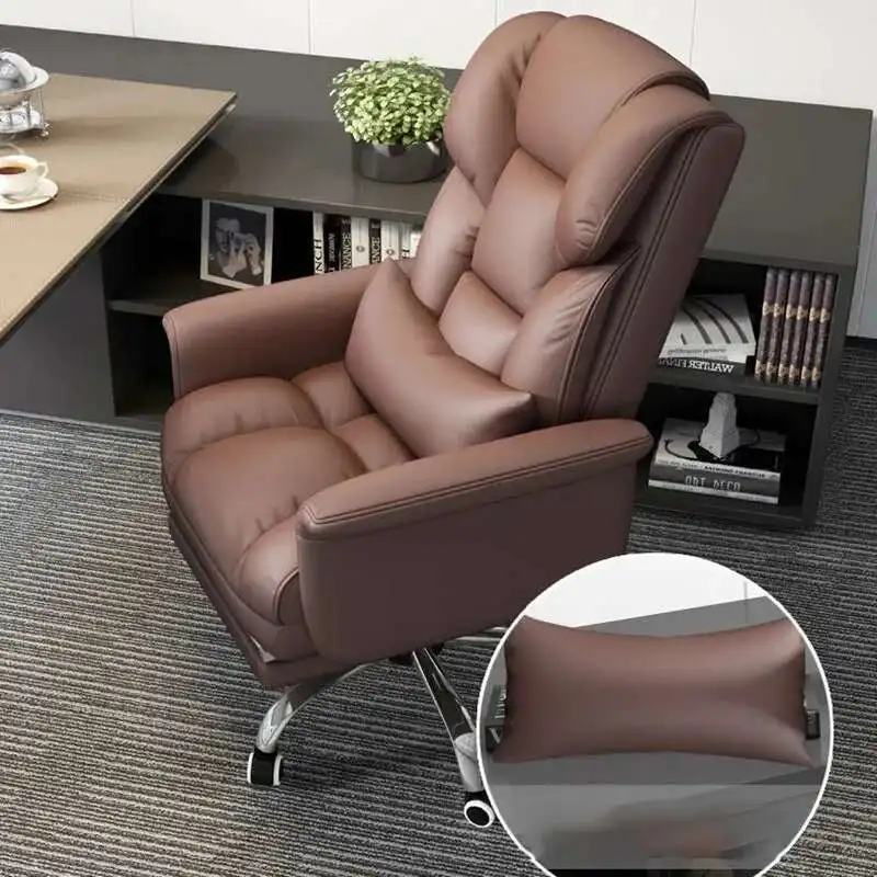 

Computer Pink Leather Boss Business Office Chair Events Back Minimalist Sedentary Lazy Leisure Cadeiras Italian Furniture
