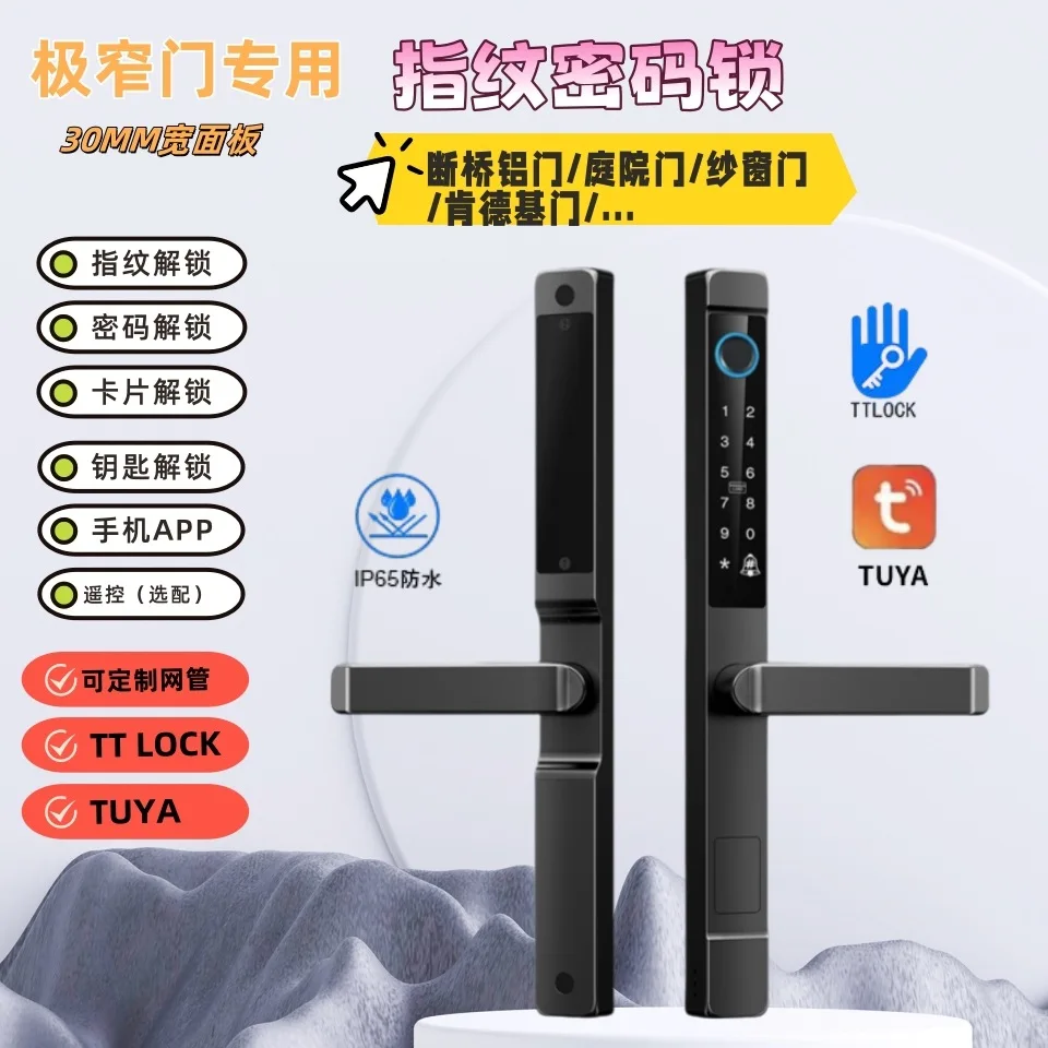 Outdoor broken bridge aluminum fingerprint password electronic lock A8 graffiti TTLOCK waterproof, antifreeze and moisture-proof