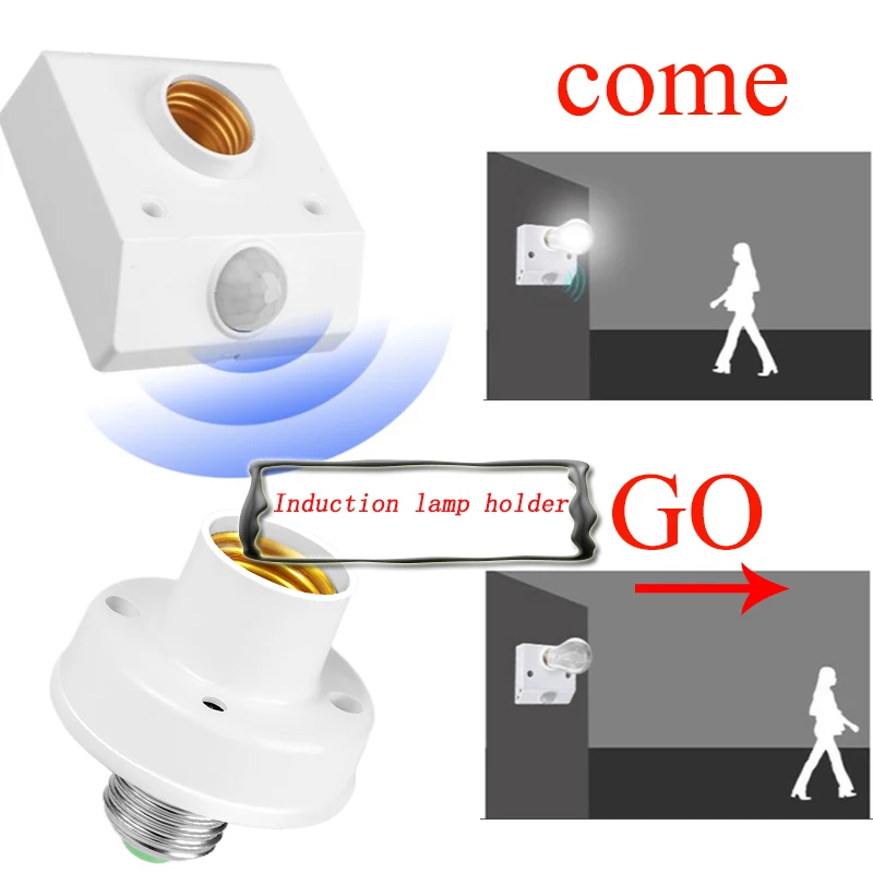 LED Bulb Base PIR Infrared Sensor Light Motion Detector Wall Lamp Base Socket Home Corridor Lighting Bulb Socket