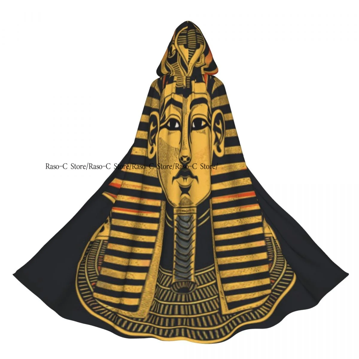 

Unisex Witch Party Reversible Hooded Adult Vampires Cape Cloak Egyptian Pharaoh Illustration
