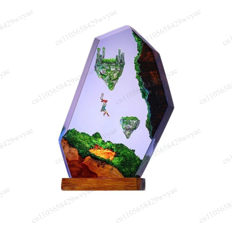 Color Changing Handmade Resin Night Light Ornament Inspired by Sky Island Game Theme