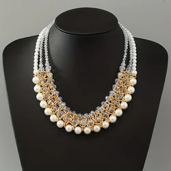 Women's 3-row artificial crystal necklace, Bohemian style, suitable for everyday gifts!