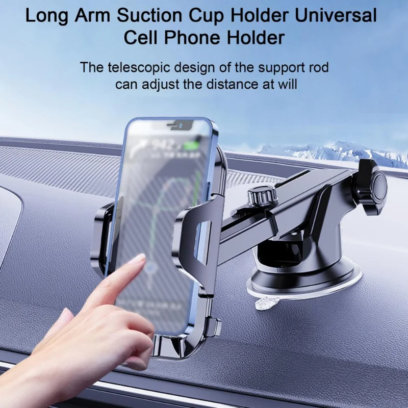 

Phone Car Holder Long Arm Suction Cup Holder 360 Degree Rotation Universal Suction Pad Car Adapter Holder Accesorios Para Auto