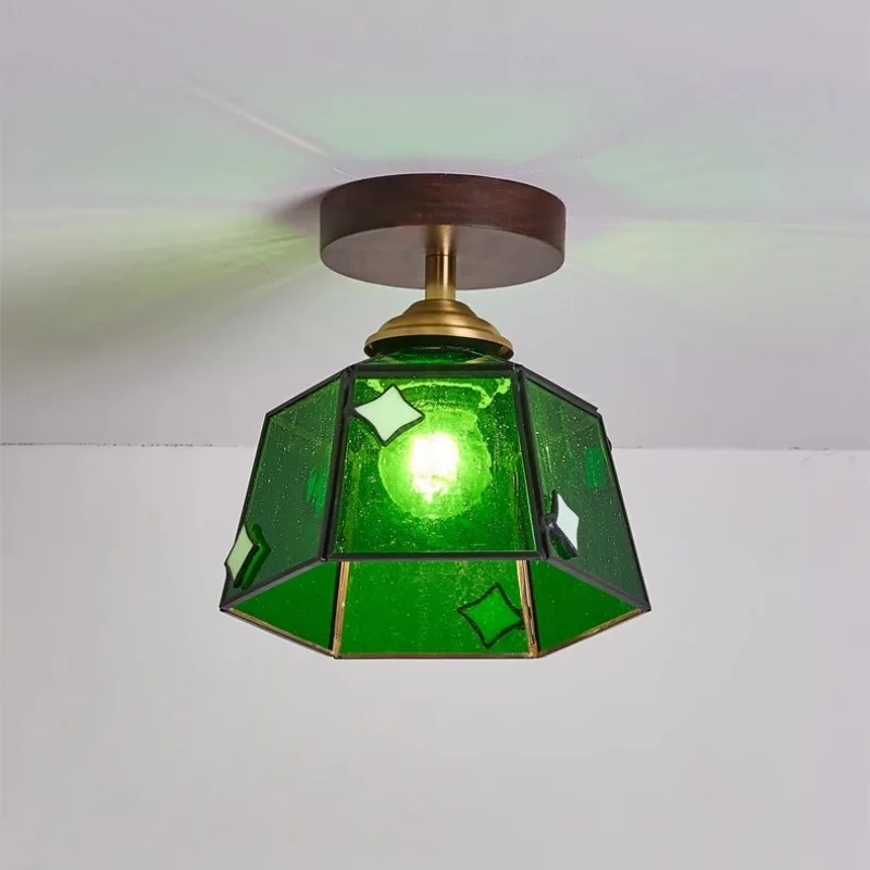 French Modern Corridor Ceiling Lights Tiffany Walnut Color Balcony Dressing Room Livingroom Dining