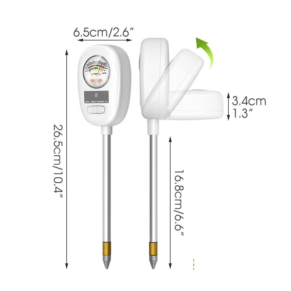 4-in-1 Soil Moisture Meter Soil Tester Indoor Outdoor Plant Tester Smart Sensor Greenhouse Garden Lawn Farm Indoor Outdoor Use