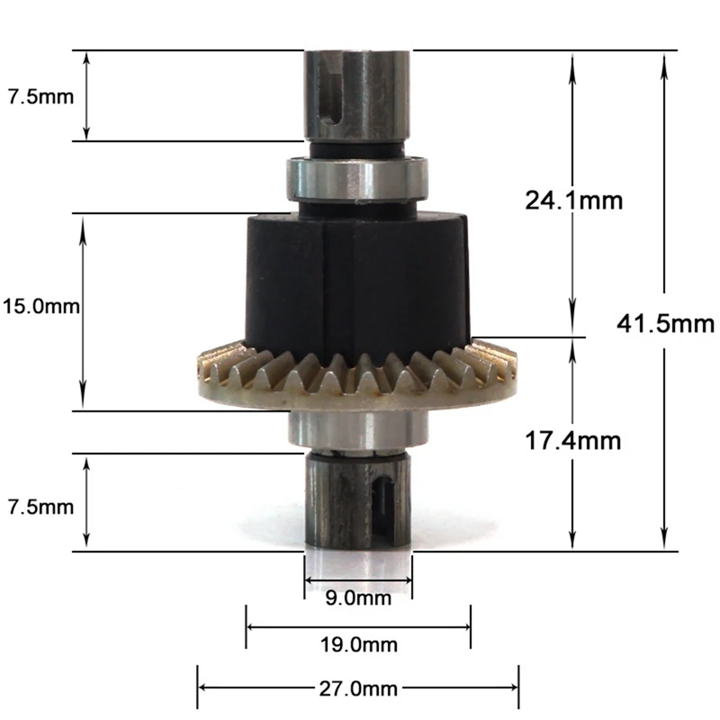 2 Set differenziale in metallo e cambio per SG1603 SG1604 SG1605 UDIRC UD1601 UD1602 UD1603 1/16 RC Car upgrade Parts