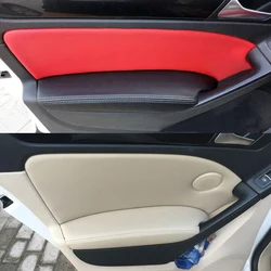 For VW Golf 6 2010 2011 2012 2013 4pcs Car Door Armrest Panel Microfiber Leather Protection Cover Trim