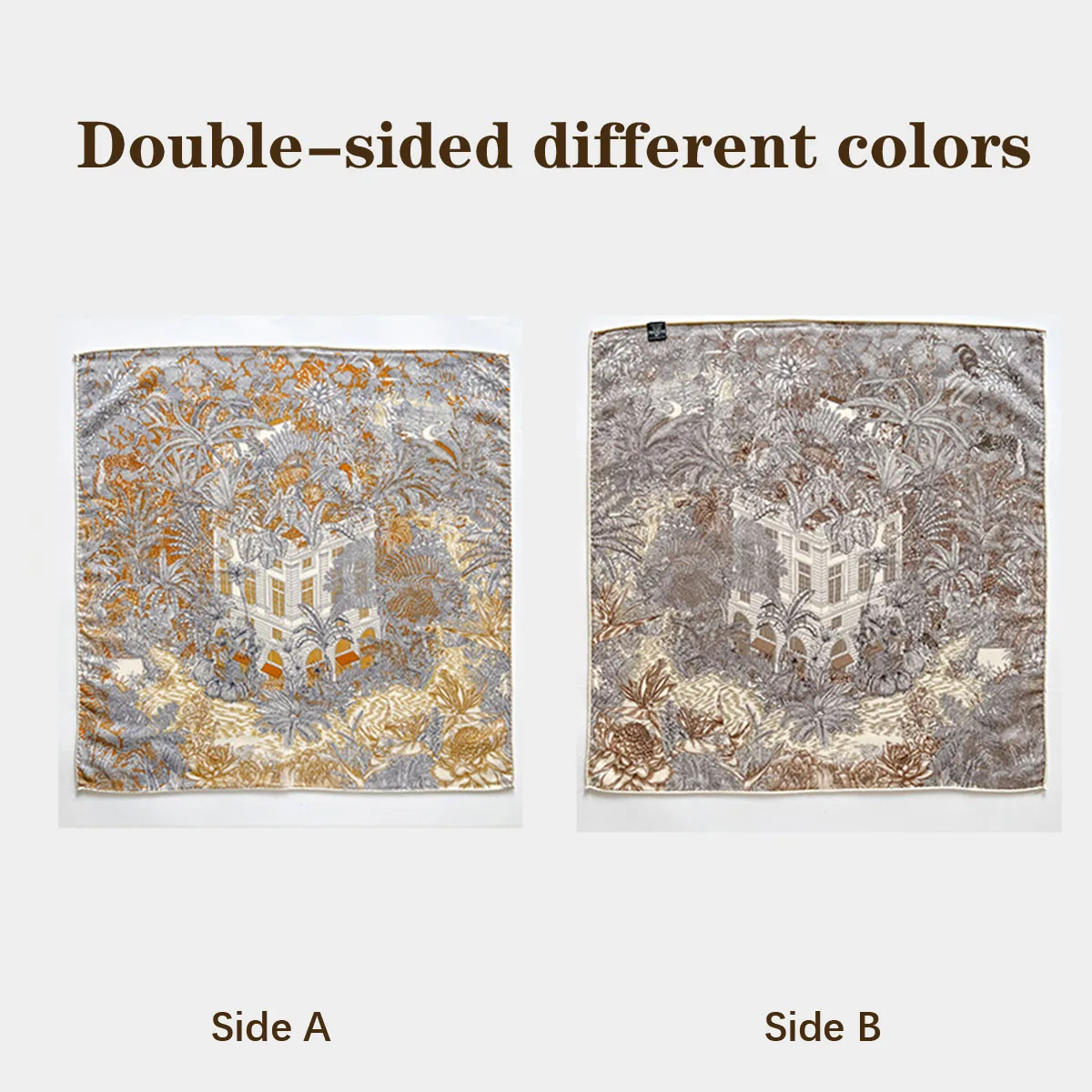 2026 100% الحرير الطبيعي وشاح من الصوف على الوجهين التفاف منديل الحجاب شال موضة 62 سنتيمتر أوشحة مربعة منديل الباشمينا المعطف #4