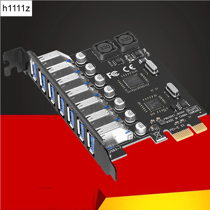 

NEW 7 Port USB 3.0 PCI Express X1 Expansion Card PCI-E PCI E USB 3.0 Board USB3 6Gbps Adapter Controller NEC Chip for Desktop PC