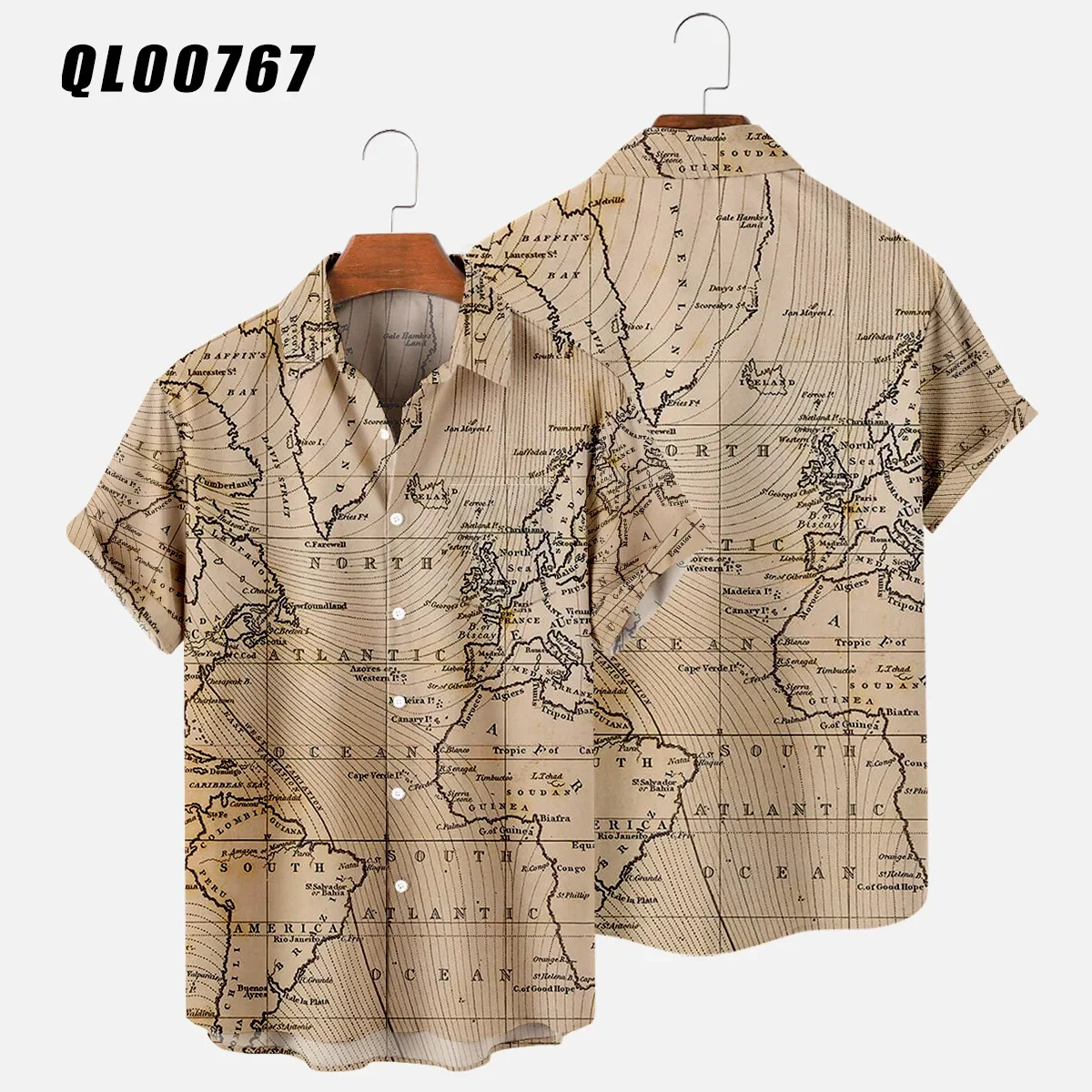 

Pop Hawaiian Men's Slim Fit Shirt Floral Men Fashion Map 3d Print Summer Beach Camisa Trip Blouse Casual Male Social Y2k Vintage
