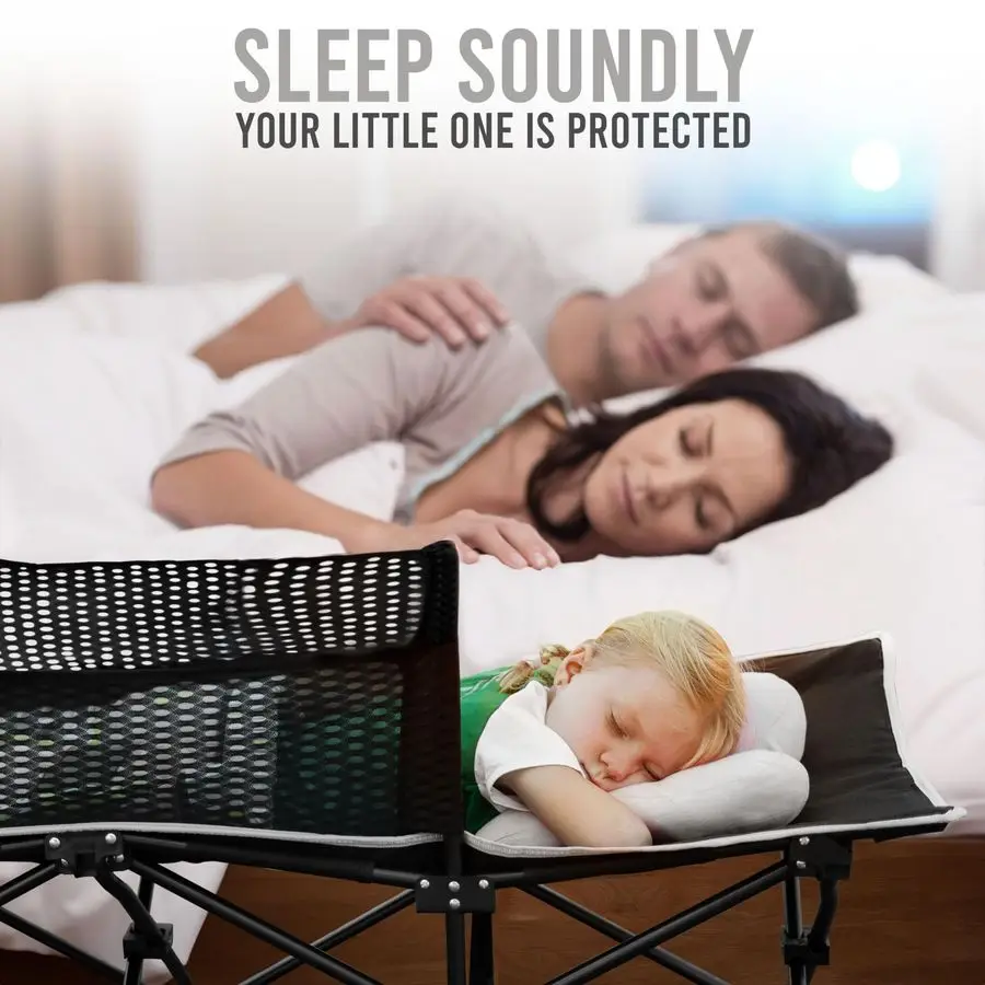 سرير أطفال للتخييم والسفر وسرير أطفال محمول قابل للطي، رائع للاستخدام في الهواء الطلق والضيوف الصغار في المنزل. سرير نوم مريح سهل #4