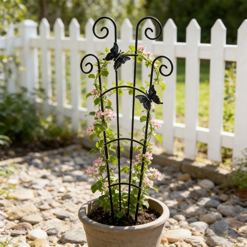 Metal Garden Stake Trellis for Potted Plant Garden Trellis for Climbing Plant C5AD