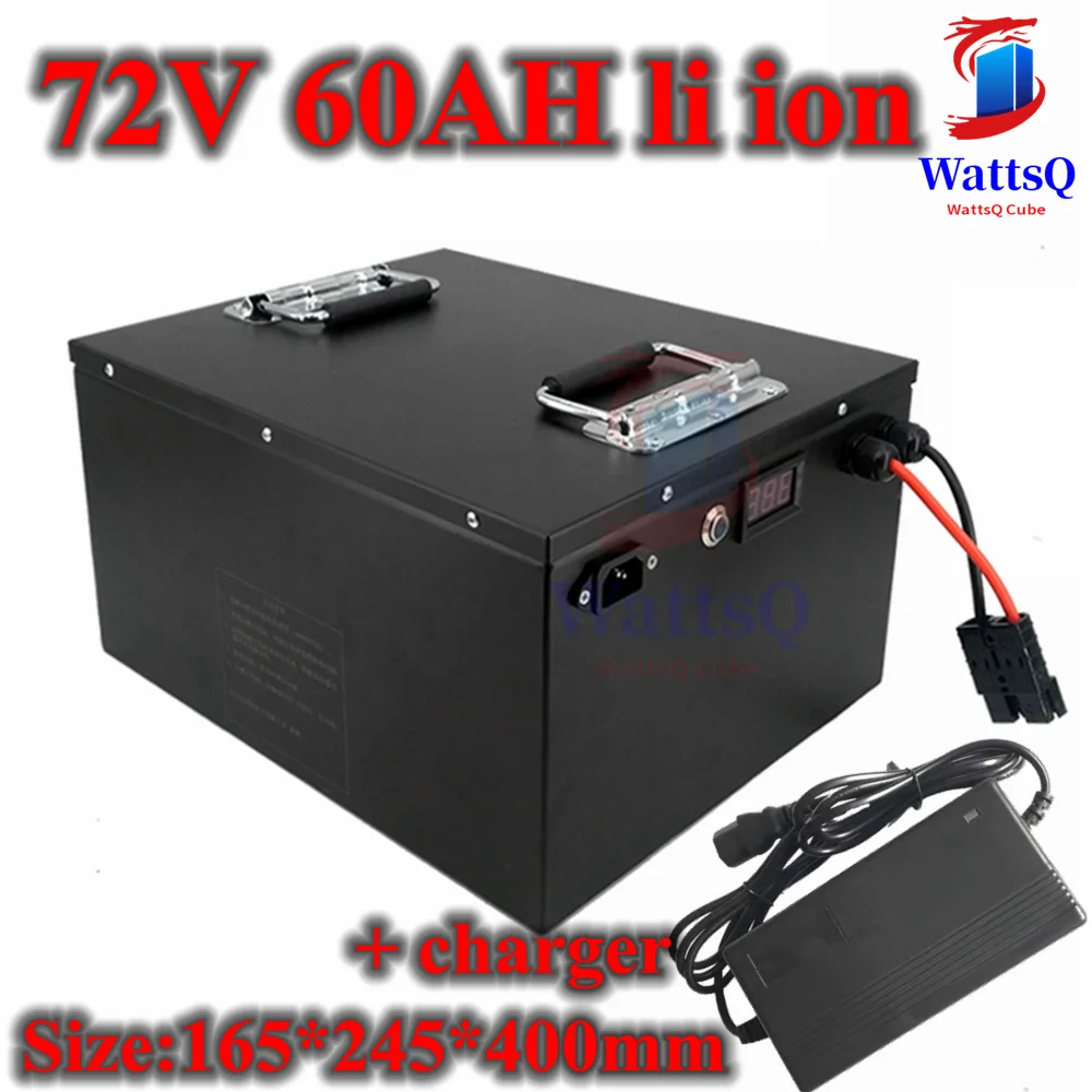 

high capacity 72v 60Ah li-ion no 72v 80ah lithium for 3000w bicycle battery bike tricycle motorhome inverter +10A charger