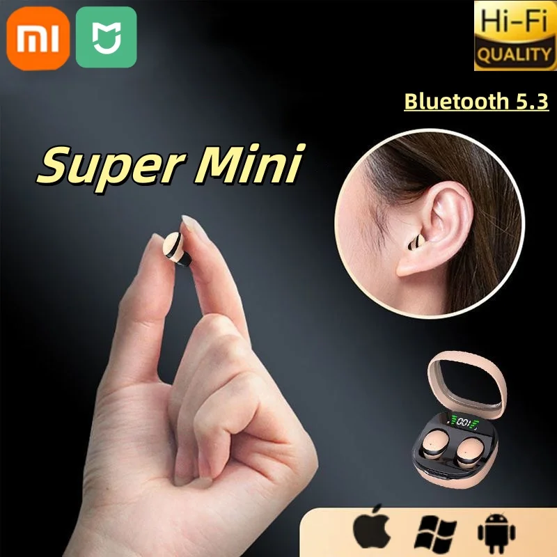 Xiaomi Mini 5.3 Wireless Bluetooth Headset Small Earbuds Sleep Sports Invisible Headphones HD HIFI Bass Sound Quality Earphones