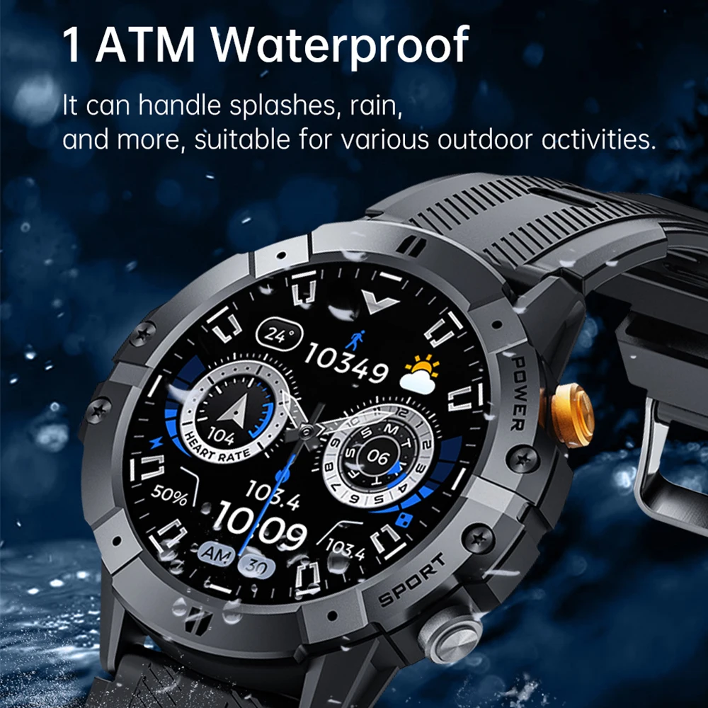 JingTider C29 Smart Watch Rugged Outdoor Sport Smartwatch Bluetooth Call Men 1ATM impermeabile schermo rotondo Fitness Health Tracker