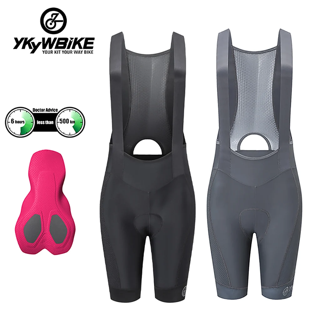 YKYW Women Cycling Bib Shorts Padded Tights Bicycle Elastic Pants Summer Road Bike Long Ride Ridding Sports Clothing Quick Dry