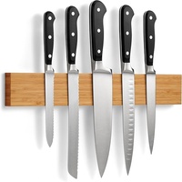 16 Inch Magnetic Knife Strip, Acacia Wood Powerful Magnetic Knife Holder for Wall, Wall Mounted Kitchen Knife Bar Rack for Home