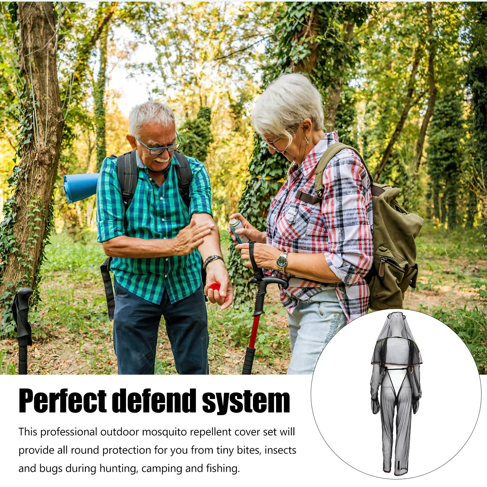 High-Density Net Suits Breathable Protective Outdoor Fishing Hunting Protective Mesh Fishing Clothes Camping Clothes