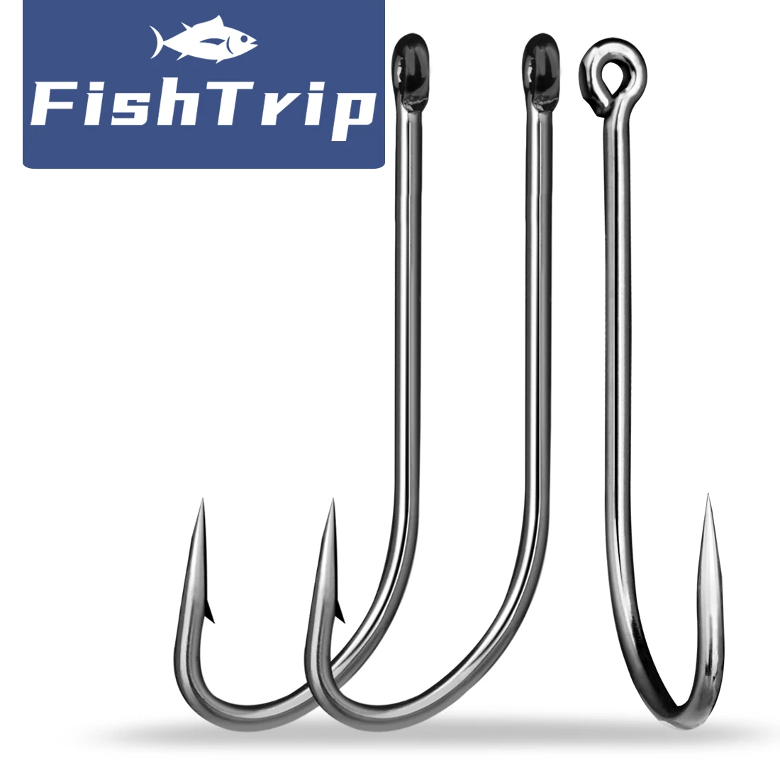 

Рыболовные крючки FishTrip для морской воды с длинным хвостовиком, 1x прочные 3x Длинные рыболовные крючки для пресной и соленой воды