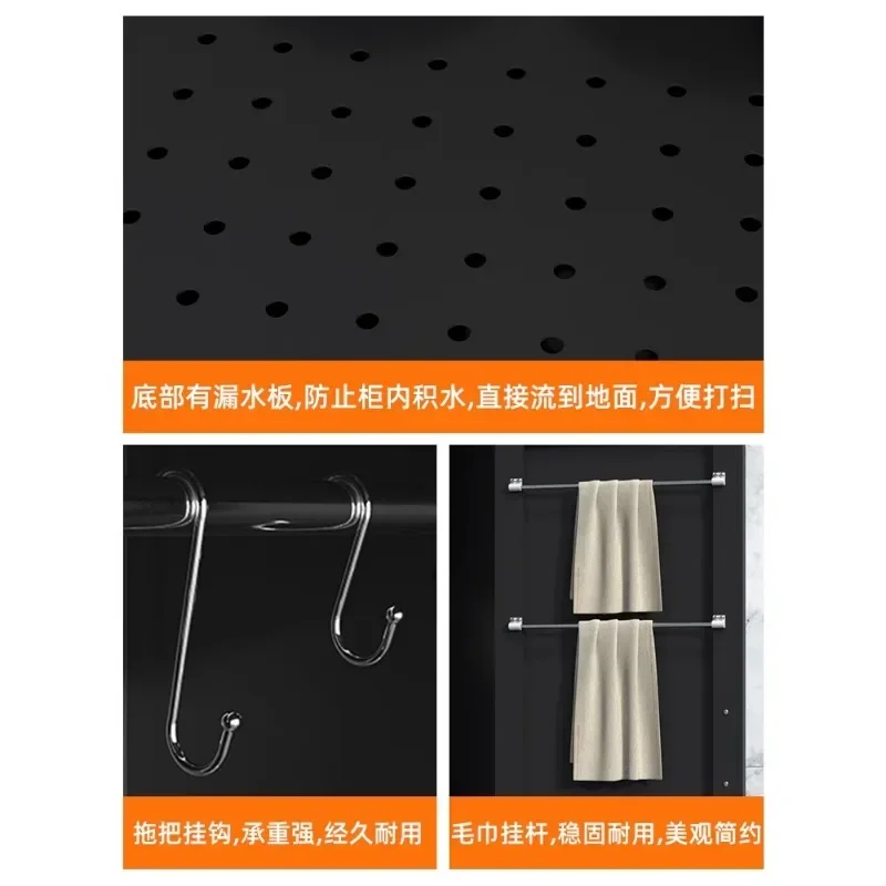 -Stainless Steel Cleaning Cabinets, Household Mops, Brooms, Utility Cabinets, Cleaning Cabinets, Balcony Storage Cabinets