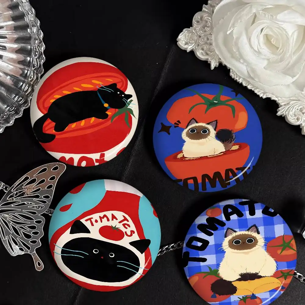 1PC Lack Of Cats And White Cats Cute Art Anime Brooches Cute Cartoon  Badge Jacket Jeans Lapel Pin Gift Accessorie