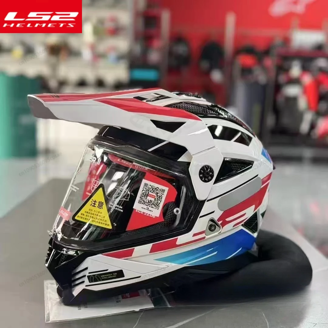 

Original LS2 MX702 Full Face Motorcycle Helmet Double Visor Lens Moto Off-road Racing Riding Motocross Helmets ECE