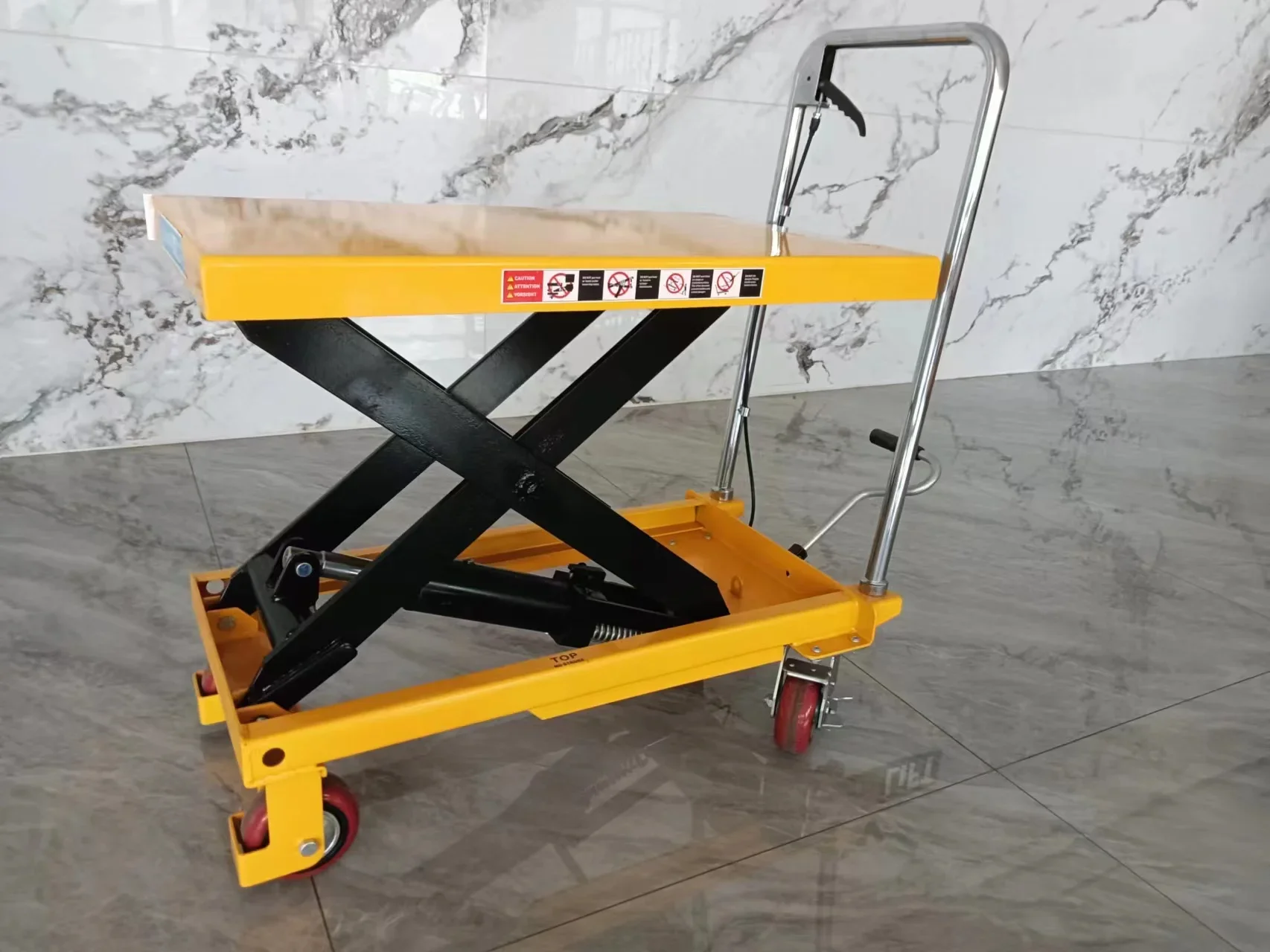 Everlift 300kg 500kg 1000kg Piattaforma di lavoro Tavolo elevatore a pressione idraulica manuale Piattaforma di lavoro elevata a forbice manuale