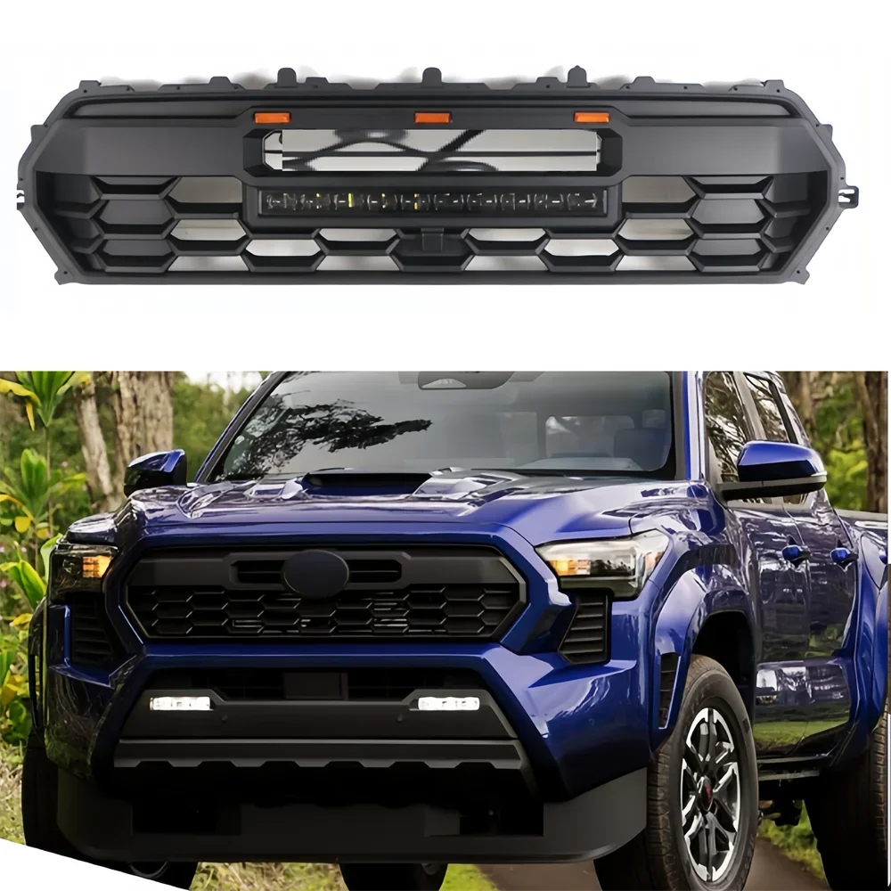 

Поп-автогоночные грили, подходят для Toyota Tacoma 2024 2025 2026, светодиодная решетка, решетка из АБС-пластика, автоаксессуары
