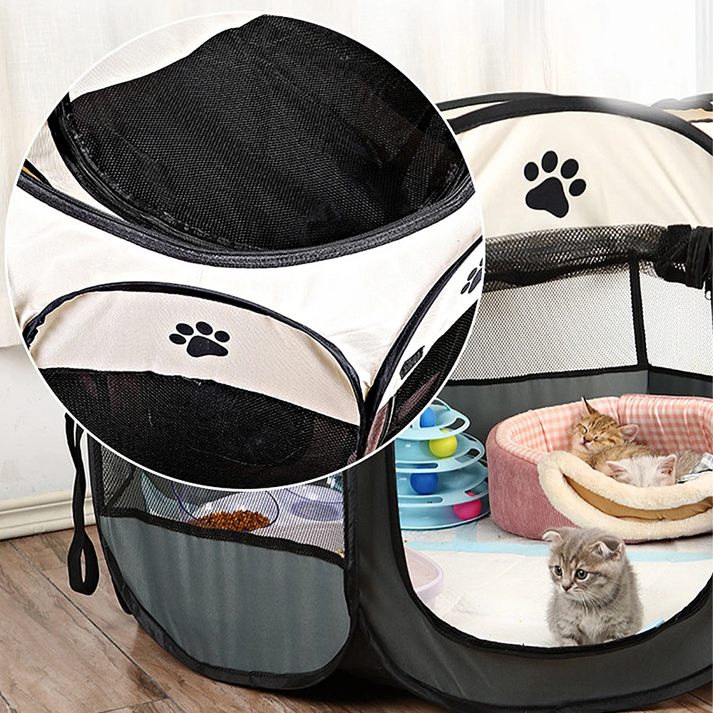 Portable Foldable Kennel Octagonal Fence Pet Tent Puppy Shelter Easy To Use Outdoor Easy Operation Large Dog Cages Cat Fences