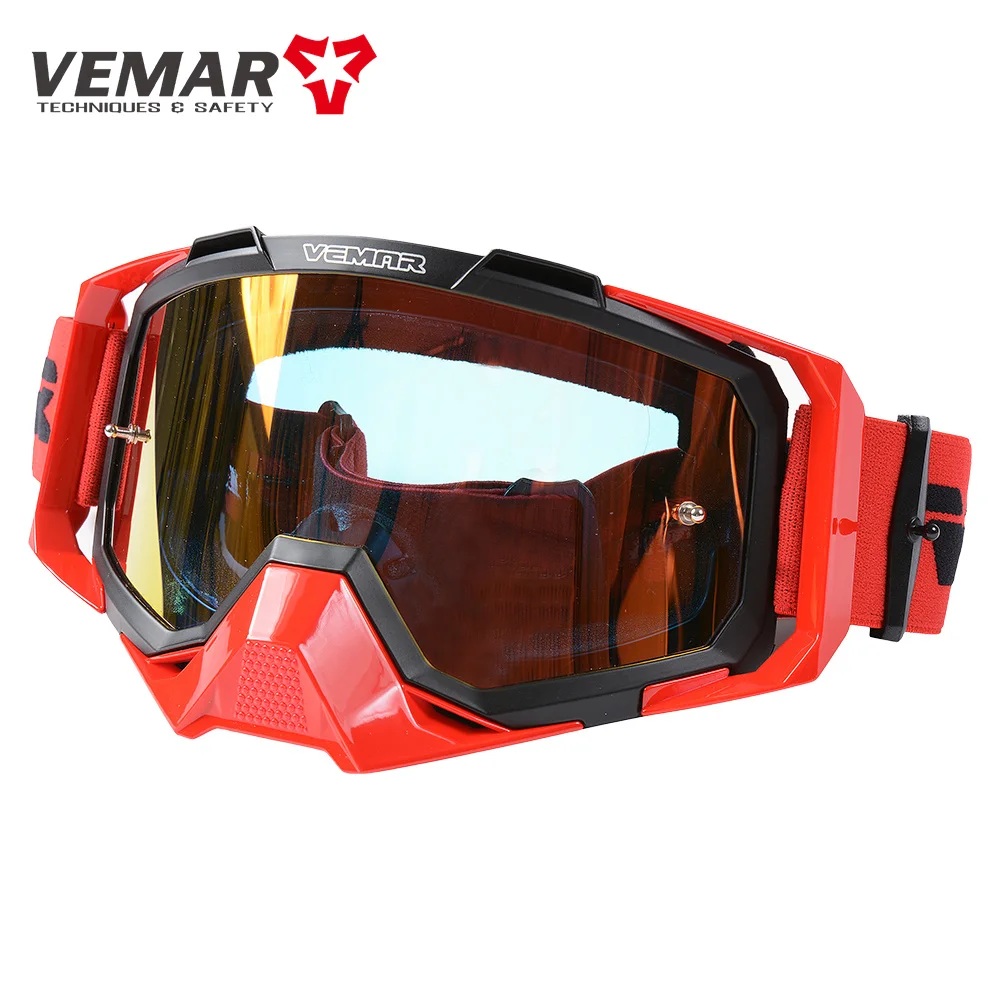 VEMAR Motorcycle Riding HD Glasses Man Windproof Motocross Goggles Anti-impact MTB ATV Skiing Motorbike Off-road Goggles Anti-UV