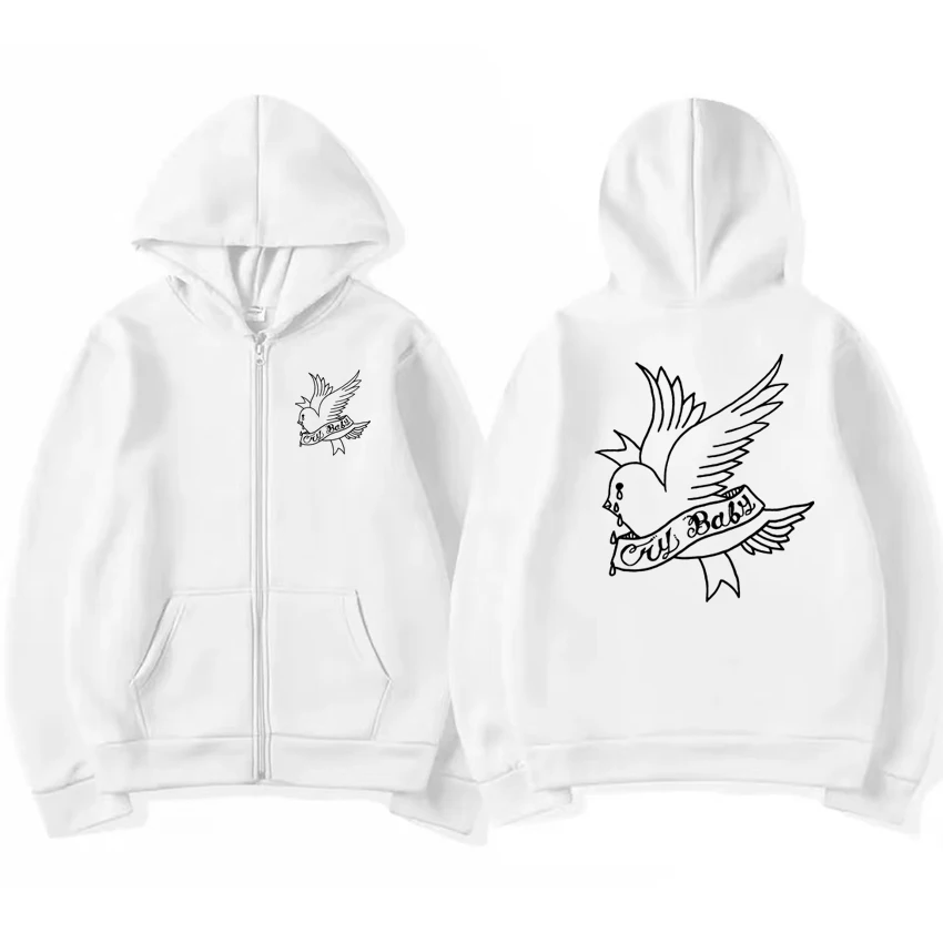 Hot Rapper Lil Peep Crybaby New Album Zipper Hoodie Autumn Winter Unisex vintage streetwear Men women Fleece pullover Sweatshirt