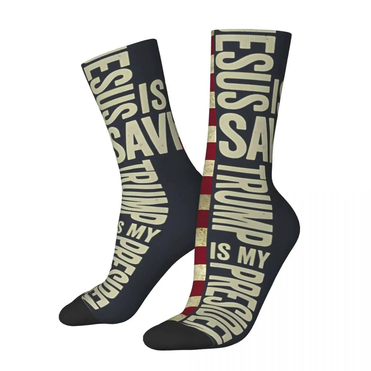 Funny Crazy compression My Savior Trump Is My President America Lover Sock for Men Vintage trump girl Pattern Printed Boys