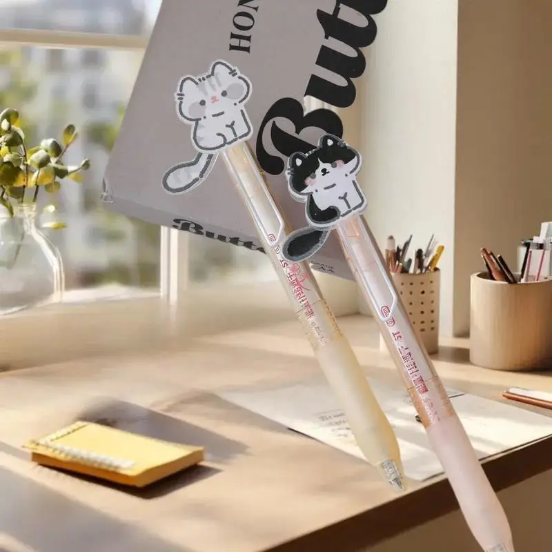 

1/4Pcs Cute Wagging Tail Cat Gel Pen Cartoon Automatic Pen Black Kawaii Neutral Pen Study Stationery School Supplies Gifts