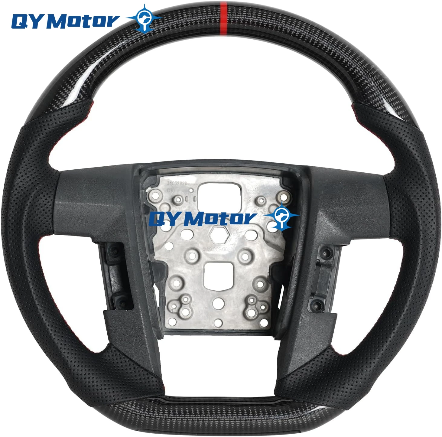 

Real Carbon Fiber Steering Wheel Fits For Ford F150 F-150 Raptor 2009-2014 Leather Steering Wheel Accessories Red Stripe