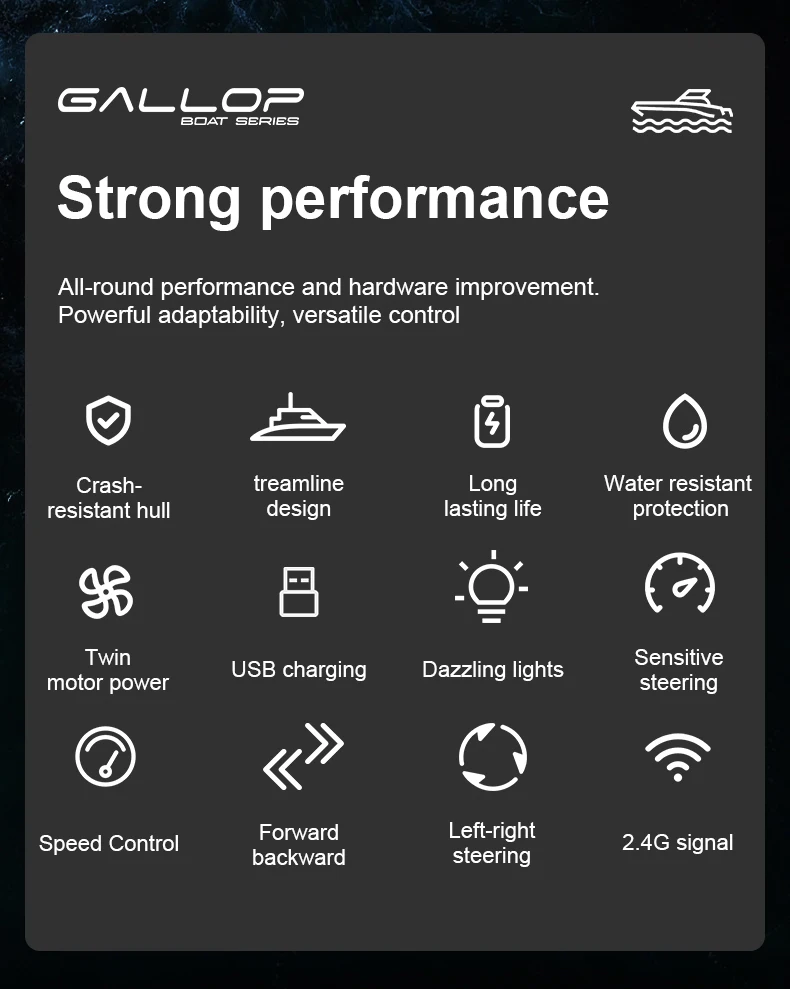 B5 2.4G RC พายเรือชาร์จกันน้ำได้มอเตอร์คู่คล่องตัวรีโมทคอนโทรลเรือสปีดโบ๊ทแข็งแรงและราคาถูกพร้อมของเล่นมีแสง