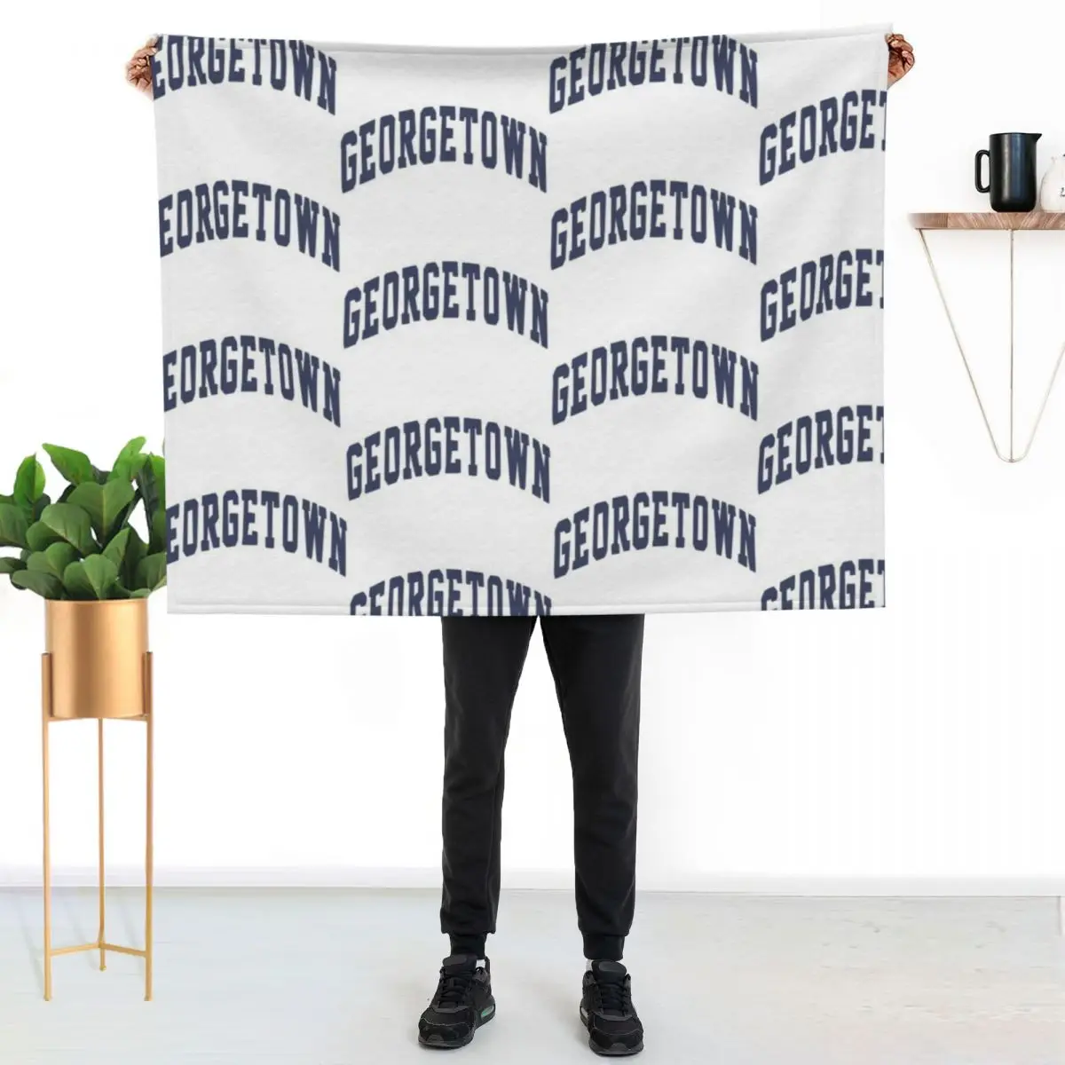 Georgetown varsity lettering Throw Blanket Blankets Sofas Of Decoration Giant Sofa Luxury Throw Sofa Quilt Flannel Baby Blankets