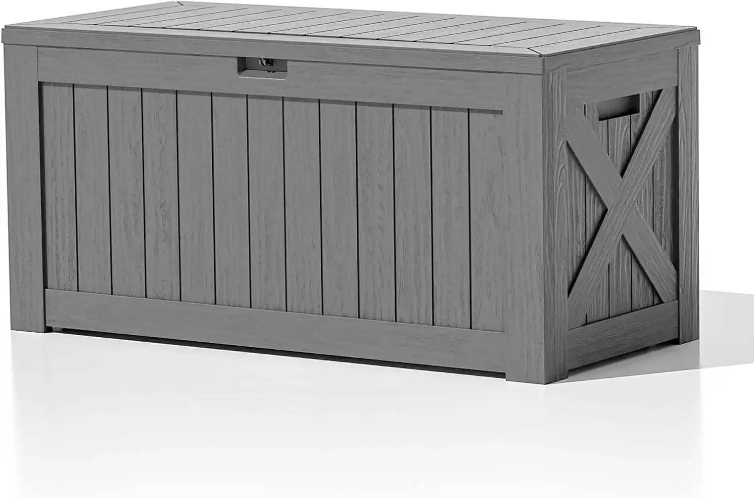 120 Gallon Large Deck Box, Outdoor Lockable Storage Box for Gardening Tools, Waterproof Deck Box for Patio Furniture,