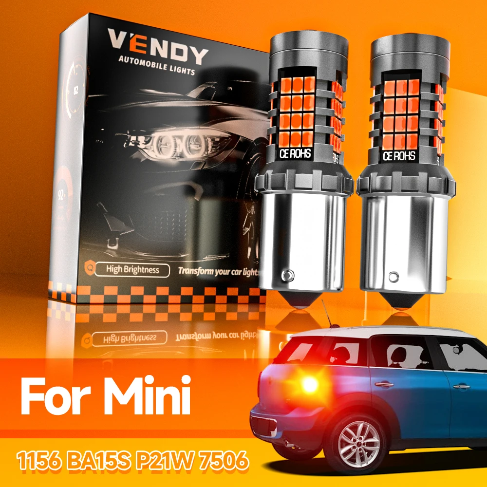 2pcs LED Brake Light Blub Lamp P21W BA15S 1156 Canbus No Error For Mini Cooper F55 F56 R56 R55 Convertible  F57 R60 R58 R61 R59