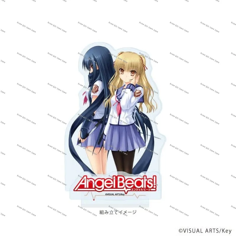 15cm Anime Acrylic Stand Model Angel Beats! Bookshelf Decoration Products High definition images as a gift for fans Keychain