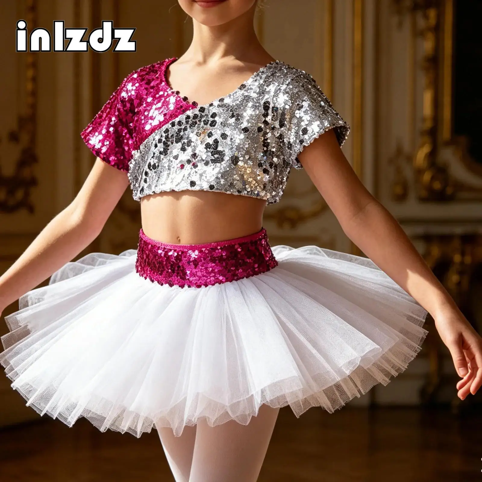 

Children Performance Costumes for Kid Jazz Dance Suit Sequins Modern Dance Street Dance Costumes Girls Performance Clothing Set