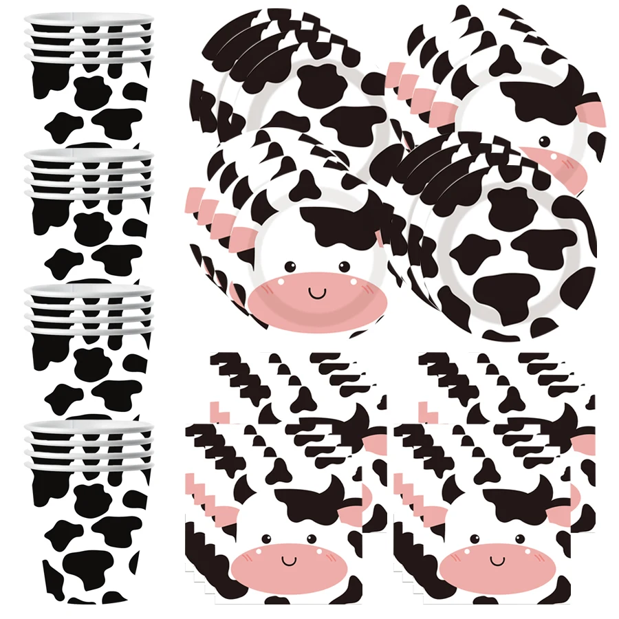 Cow Birthday Party Decorations Paper Plate Napkin Cup Tablecloth  Party Supplies Wedding Supplies Teacher Rewards Prizes