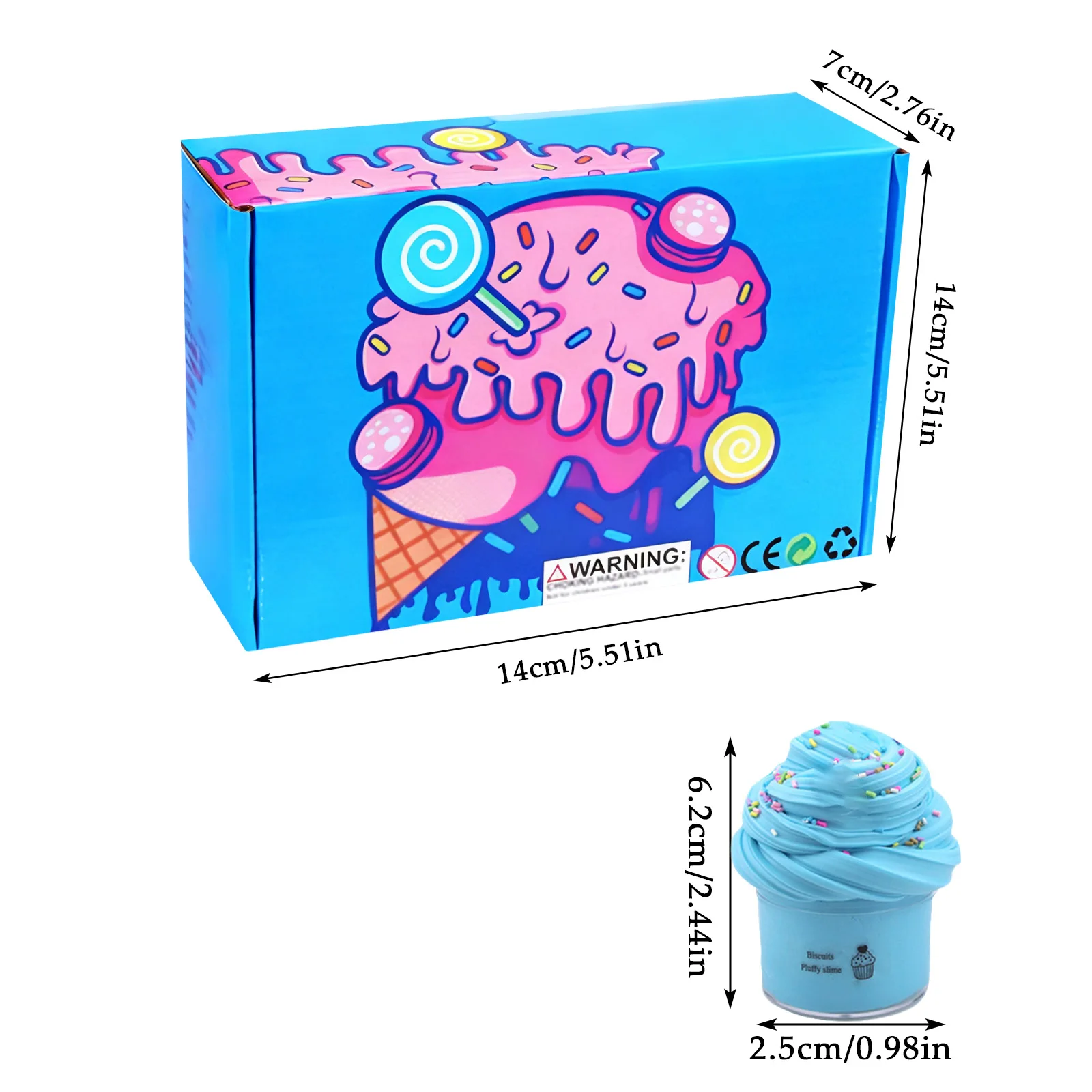 9Pcs Colorful Butter Cake Slime Set Interesting Soft and Non Sticky Toy Stress Relieve Tool Christmas New Year Party Gift